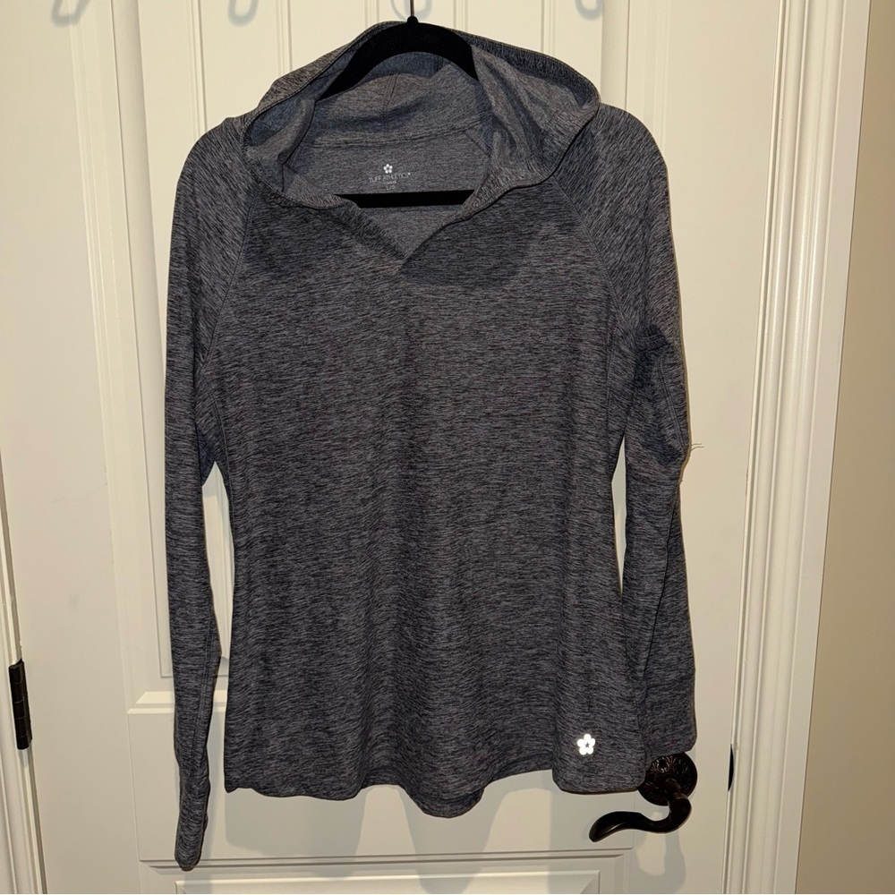 Tuff Athletics Sweatshirt Gray Hooded Soft Cozy Women's Size L